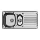 IAMS CHIEN NORD INOX Évier cuisine à encastrer 1 cuve + 1 égouttoir - Inox - 100 x 50 x 15 cm