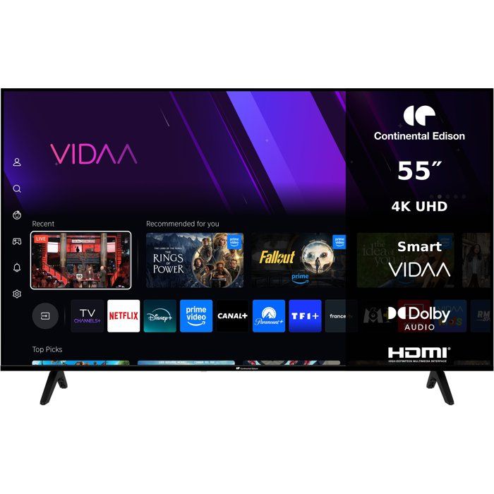 CONTINENTAL EDISON TV LED UHD -  - 55&ldquo; (139 cm) - 3xHDMI - 2xUSB - Noir - CELED55SV2UD25B6