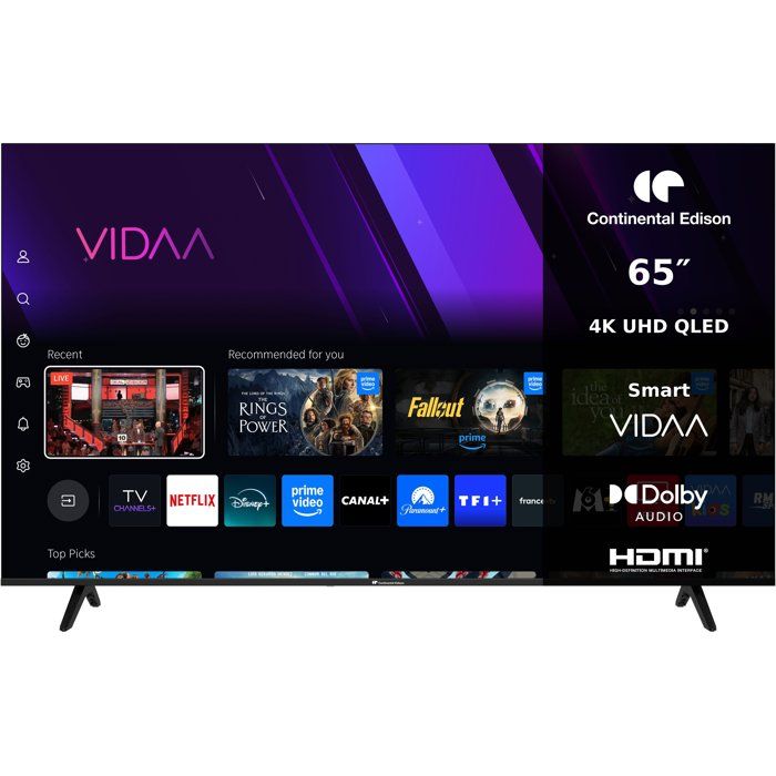 TV LED QLED CONTINENTAL EDISON 65“ 164 cm 3xHDMI 2xUSB CELED65SV2QL25B6