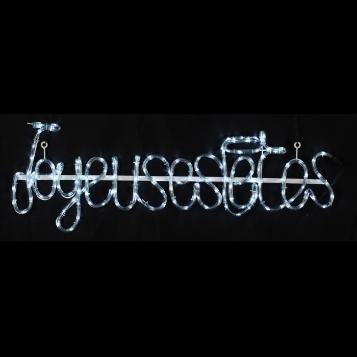 Décoration de Noël Joyeuses fêtes lumineuse blanche 4 m - Cdiscount Maison