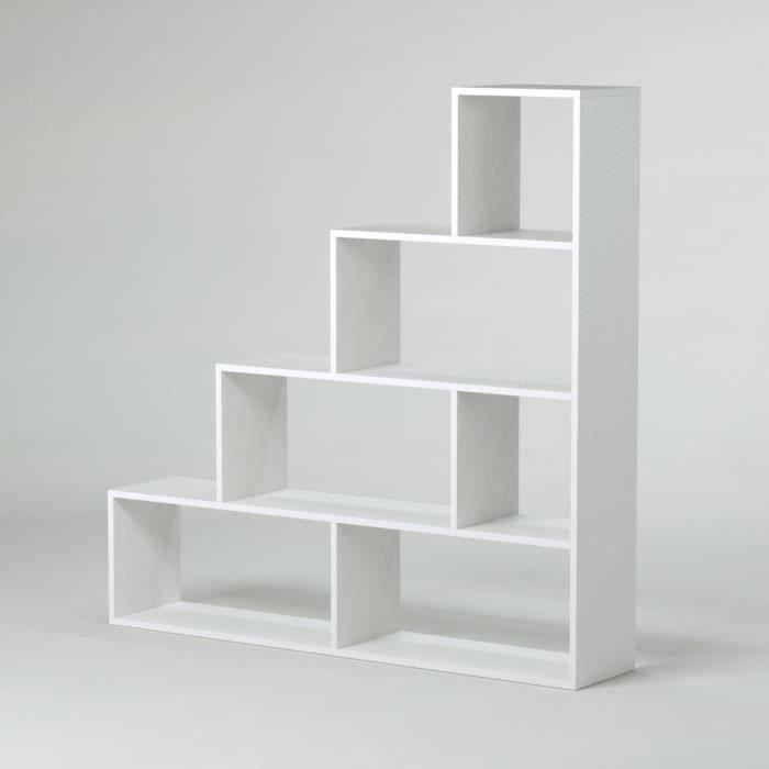 klum meuble escalier contemporain mélaminé blanc brillant - l 145 cm