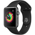 Apple Watch Series 3 GPS - Boîtier 42 mm Gris sidéral Aluminium - Bracelet Noir (2017) - Reconditionné - Excellent état-0