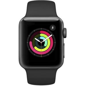 MONTRE CONNECTÉE Apple Watch Series 3 GPS - 38mm Boîtier aluminium gris sidéral - bracelet noir (2018) - Reconditionné - Excellent état