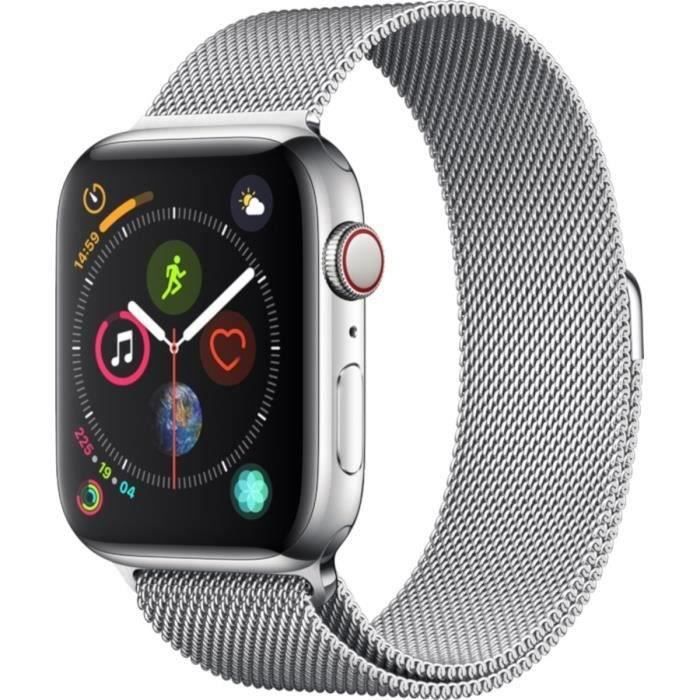 Apple Watch Series 4 GPS + Cellular 44mm Boîtier acier or Bracelet Milanais or 2018 - vue 2