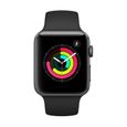 Apple Watch Series 3 GPS - Boîtier 42 mm Gris sidéral Aluminium - Bracelet Noir (2017) - Reconditionné - Excellent état-1