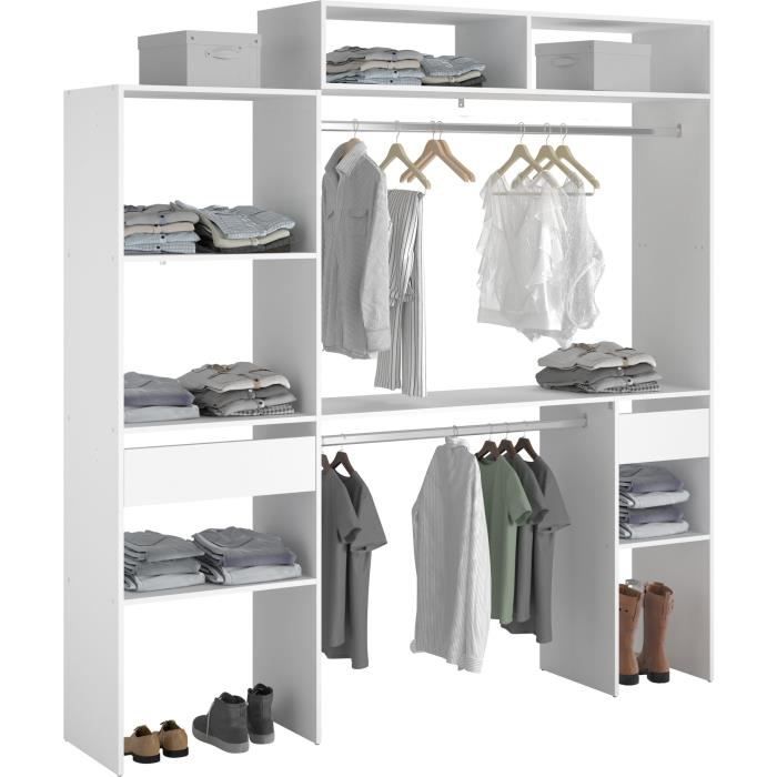 Kit dressing 2 tiroirs Suit Blanc