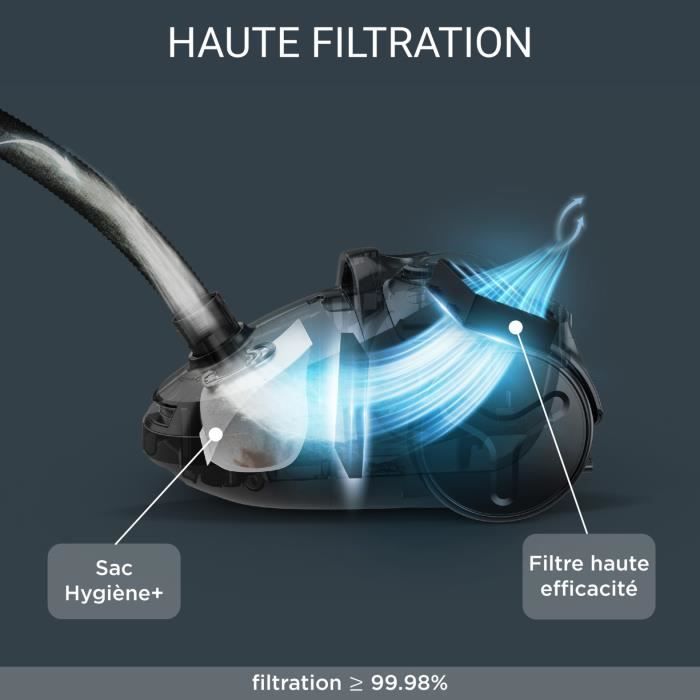 ROWENTA Aspirateur avec sac, Compact, Léger, Maniable, Excellente  filtration, Basse consommation d'énergie, Compact Power RO3945EA -  Cdiscount Electroménager