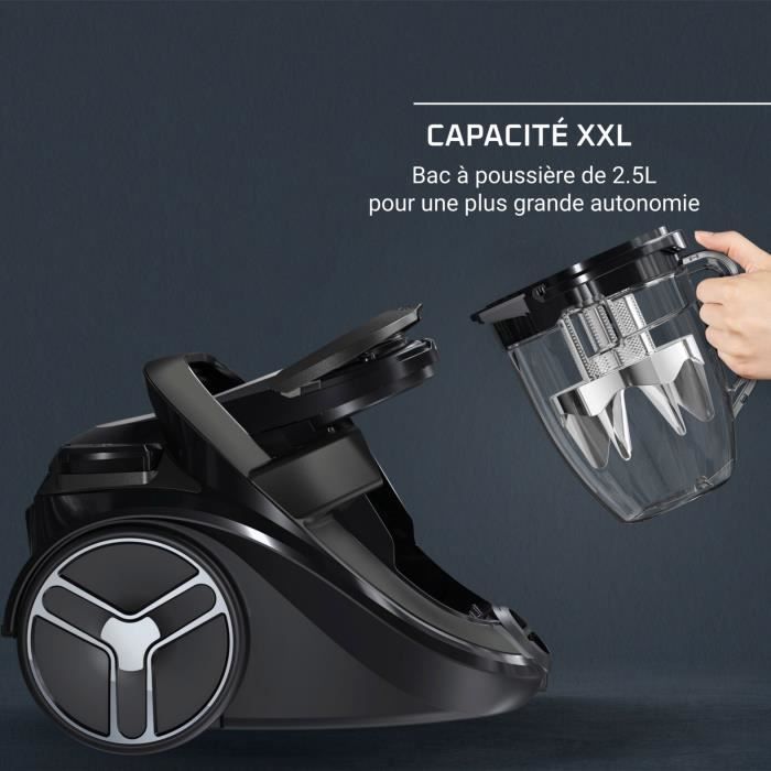 Rowenta Aspirateur sans sac, 59 dB(A), Basse conso, Fabriqué en