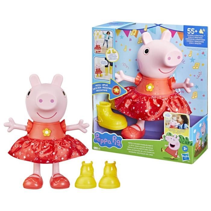Peppa Pig Poupée La fête aux flaques de boue Peppa Pig chante et danse 55 sons et réactions Dès 3 ans