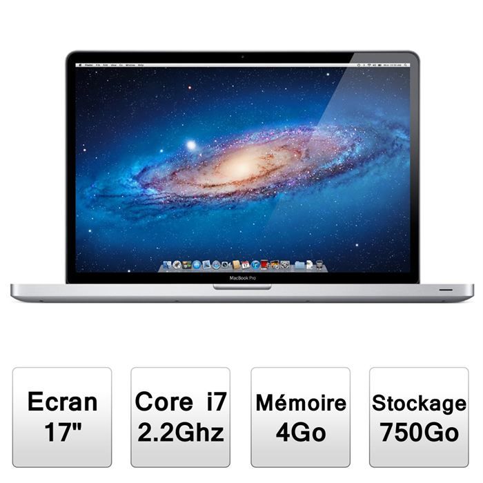 Top achat PC Portable Apple MacBook Pro 17" (MC725F/A\t\t\t\t ) pas cher