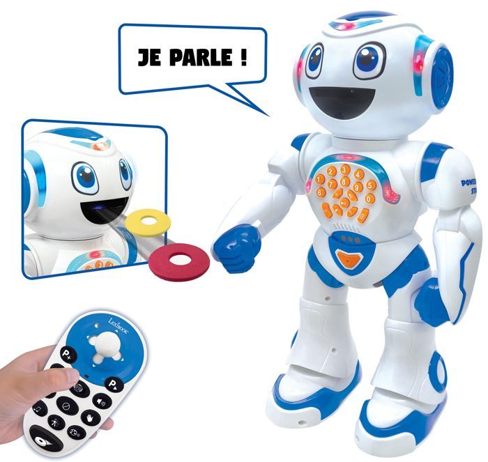 Lexibook powerman - robot educatif interactif pour jouer et apprendre,  danse, joue de la musique, quiz educatifs, lance des disq LEXROB50FR -  Conforama