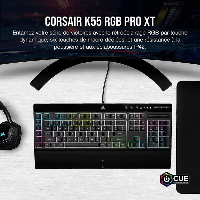 Corsair K63 Clavier Mécanique Gaming sans Fil (Cherry MX Red,  Rétro-Éclairage LED Bleu, AZERTY) Noir - Cdiscount Informatique