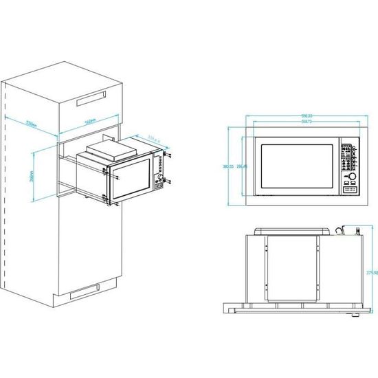 Continental Edison Cemo25ge Micro Ondes Encastrable 25 L 800 W