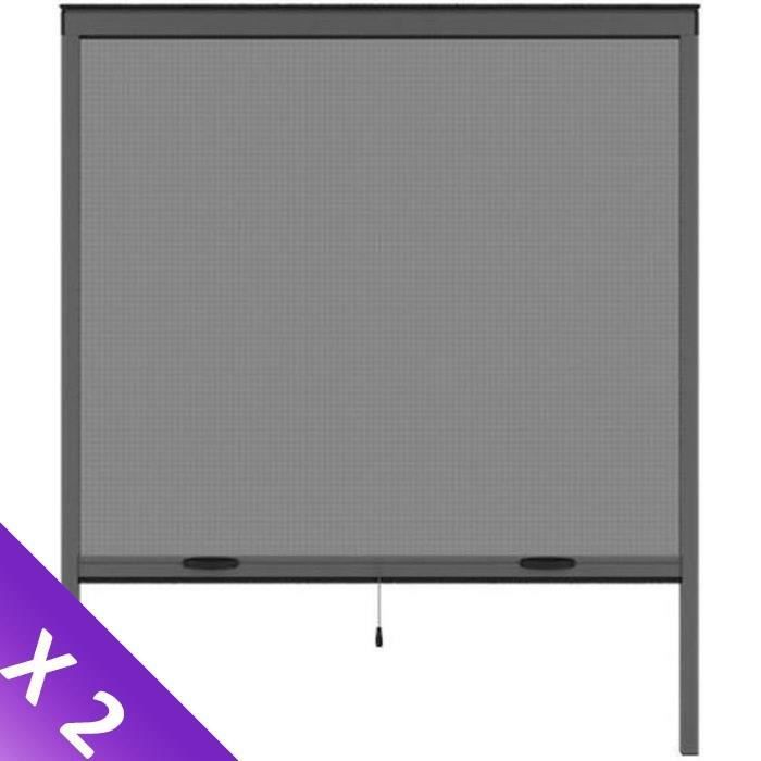 Lot de 2 Moustiquaires de fenêtre L125 x H145 cm en aluminium Recoupable en largeur et hauteur - vue 2