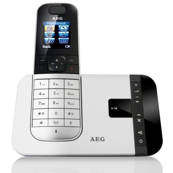 AEG Voxtel D575 Silver Téléphone fixe avec répondeur Argent Cdiscount