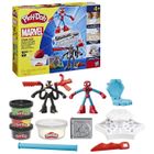 PLAYDOH Play-Doh Spider-Man, coffret Attaque tranchante avec 2 figurines flexibles, 7 accessoires et pâte à modeler, dès 4 ans, Marvel