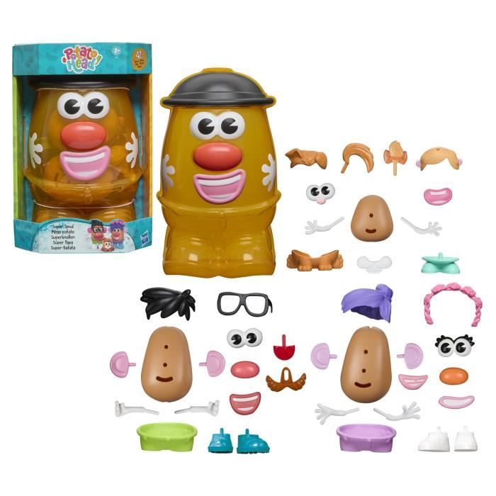Monsieur Patate Méga patate coffret avec 42 pièces dont une boîte de rangement Potato Head jouets préscolaires créatifs dès 2 ans