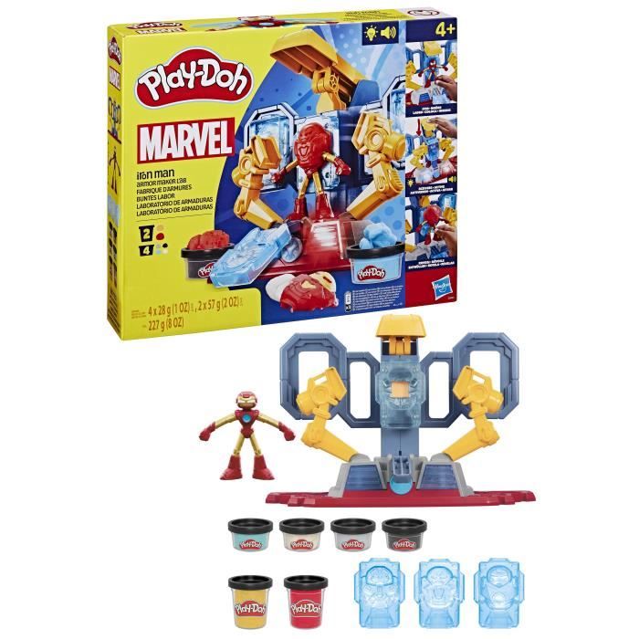 Play-Doh Iron Man Fabrique darmures coffret avec figurine Iron Man et pâte à modeler dès 4 ans Marvel Play-Doh Iron Man Fabrique darmures coffret avec figurine Iron Man et pâte à modeler dès 4 ans Marvel