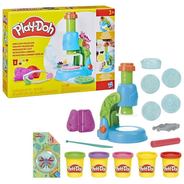 Play-Doh Mon petit microscope pâte à modeler 9 accessoires et 5 couleurs dès 3 ans