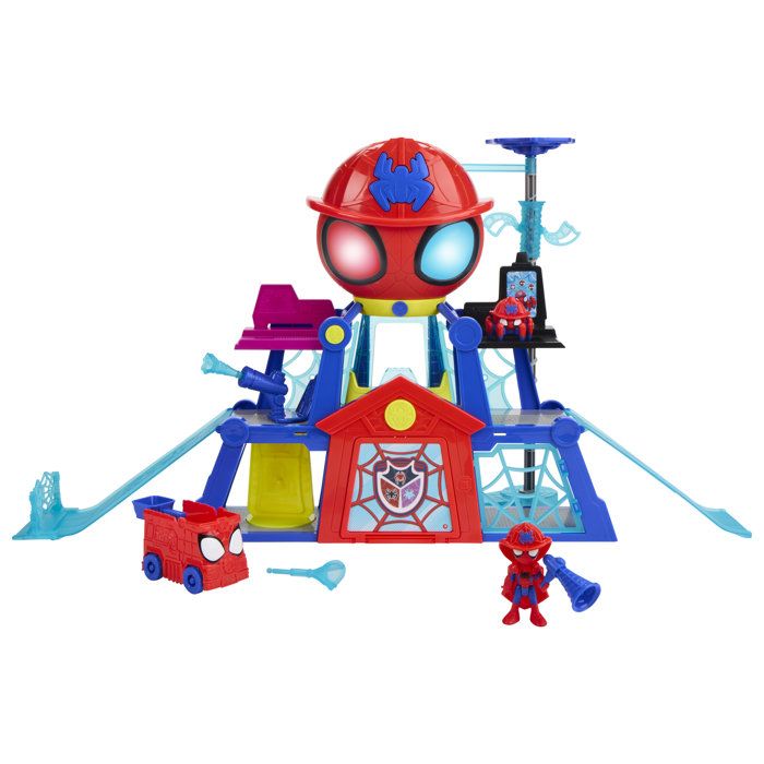 Spidey QG Rescue Webs coffret avec véhicule et figurines de 75 cm jouets de super héros pour enfants dès