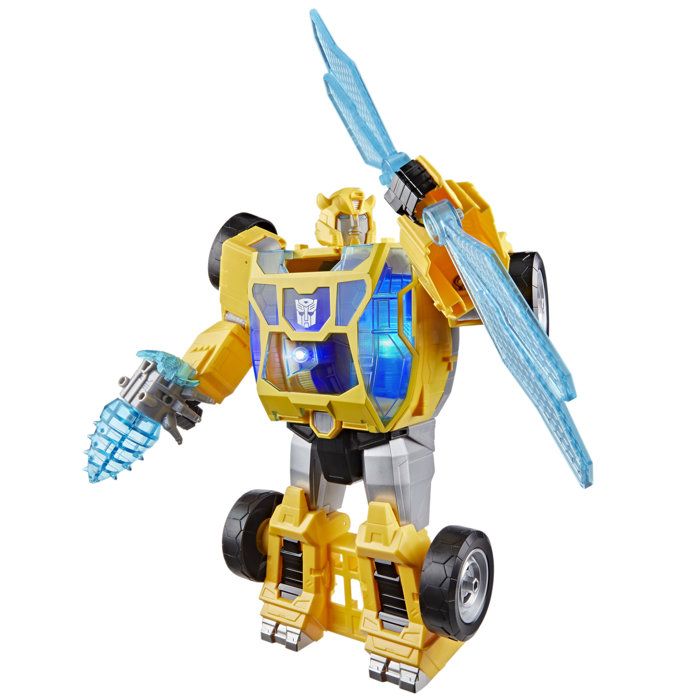 Figurine Bumblebee Létincelle de puissance de 28 cm avec sons et lumières conversion rapide Transformers CYBERWORLD dès 6 ans