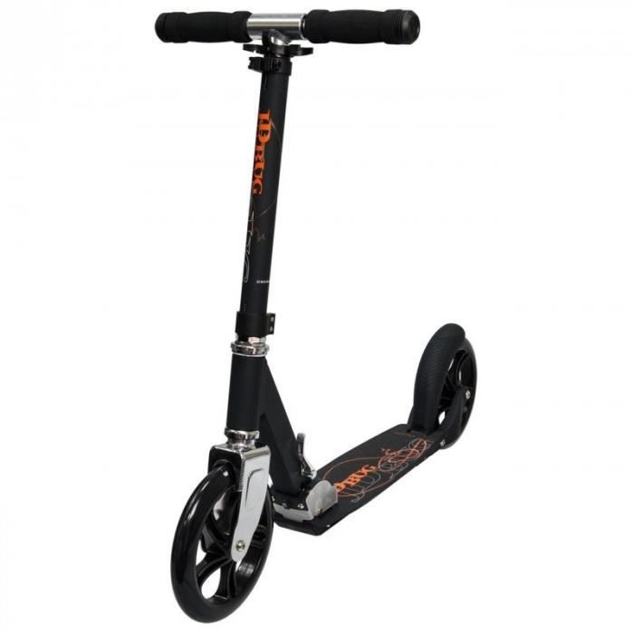 JDBUG Trottinette 8 Pro Mixte Adulte Enfant - Noir/Orange, Roues 8 Pouces, Pliable Et Robuste
