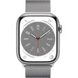 Apple Watch Series 8 GPS + Cellular - 45mm - Boîtier Silver Stainless Steel - Bracelet Silver Milanese Loop-1