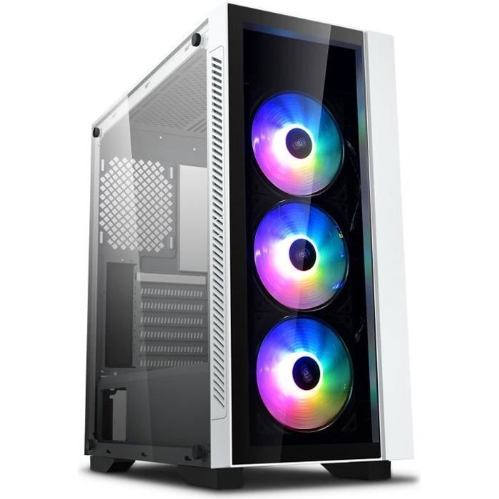 DEEPCOOL BOITIER PC MATREXX 55 V3 ADD - Moyen Tour - RGB 3F - Blanc - Format E-ATX (DP-ATX-MATREXX55V3-AR-WH-3F)