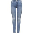 ONLY LICENCE ONLY Jean Skinny à Taille Classique Bleu Denim Femme