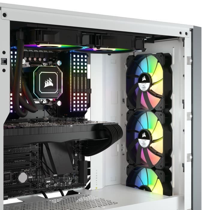 CORSAIR Boîtier PC iCUE 4000X RGB - Moyen Tour - Verre trempé