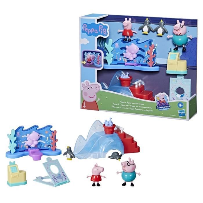 Jouet préscolaire Peppa Pig à laquarium avec 4 figurines et 4 accessoires