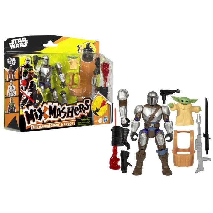 MixMashers Mandalorien et Grogu figurine deluxe personnalisable à mélanger et combiner avec accessoires Star Wars Dès