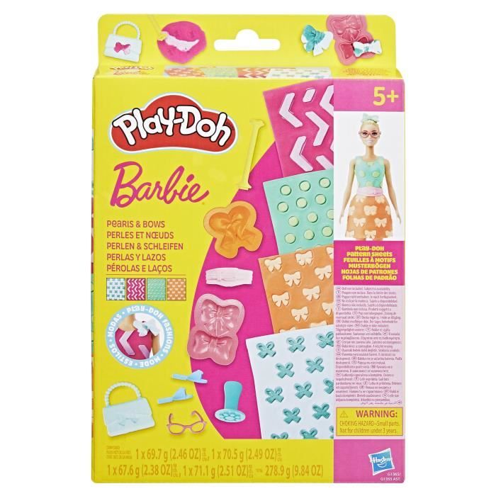 Play-Doh Barbie Perles et nœuds recharges pour coffret de pâte à modeler