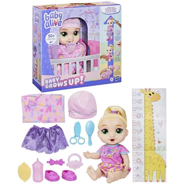 Baby Alive Bébé grandit LaLa GooGoo coffret poupée interactive avec plus de 75 sons et phrases dès 3 ans