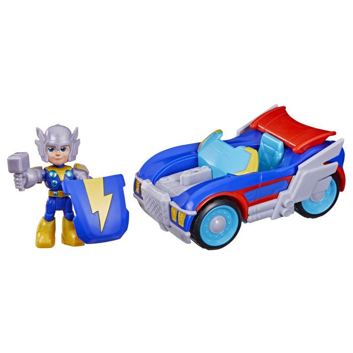 Figurine Thor de 75 cm et véhicule Foudremobile Jouets de Super-héros dès 3 ans Iron Man et Ses Amis Extraordinaires Marvel