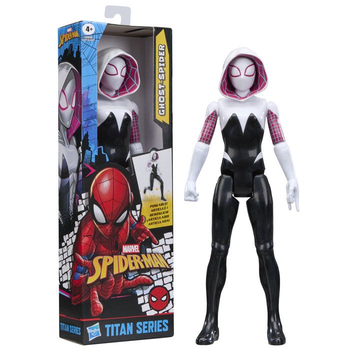 Figurine Ghost-Spider 30 cm Deluxe Titan Series jouets de super-héros pour enfants Marvel Spider-Man dès 4 ans