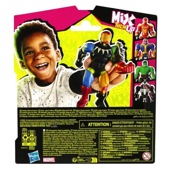 MixMashers Marvel Avengers, Figurine Personnalisable La Chose Deluxe à mélanger et Combiner avec Accessoires, échelle 12 cm, Jouets de Super-héros pour Enfants, dès 4 Ans, Noir MixMashers Marvel Avengers, Figurine Personnalisable La Chose Deluxe à mélanger et Combiner avec Accessoires, échelle 12 cm, Jouets de Super-héros pour Enfants, dès 4 Ans, Noir
