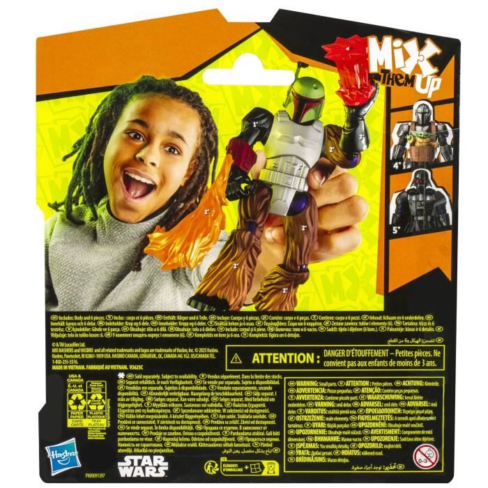 MixMashers Star Wars Boba Fett Figurine et accessoires personnalisés, 12 cm, jouets pour enfants à partir de 4 ans