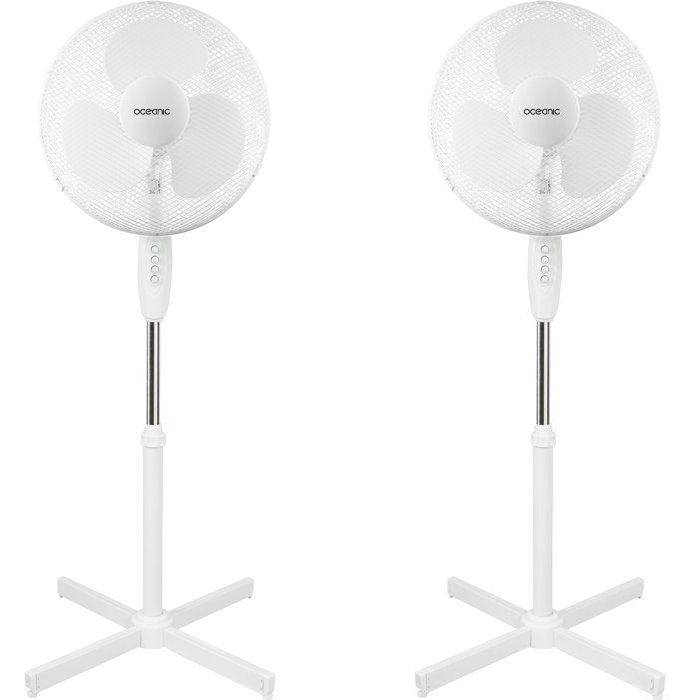 Ventilateur De Pied OCEANIC – 45 W, 41 cm, 3 Vitesses, Oscillant, Inclinable - vue 2