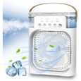 Climatiseur portable 3 en 1 - MICH - Mini ventilateur personnel - Vaporisateur d'eau - 3 vitesses - Blanc