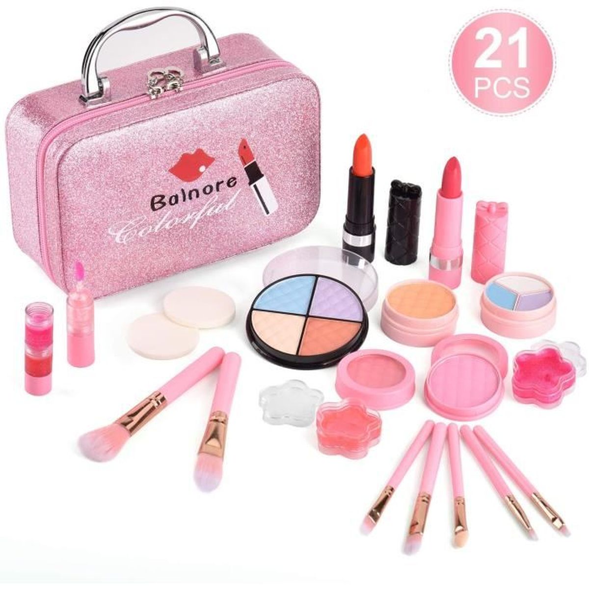 Balnore 21 Pcs Maquillage Enfant Jouet Fille Avec Coffrets De Maquillage Jouet Fille 3 Ans Jouet Cadeau Pour Les Enfants Achat Vente Coiffeur Esthetique Cdiscount