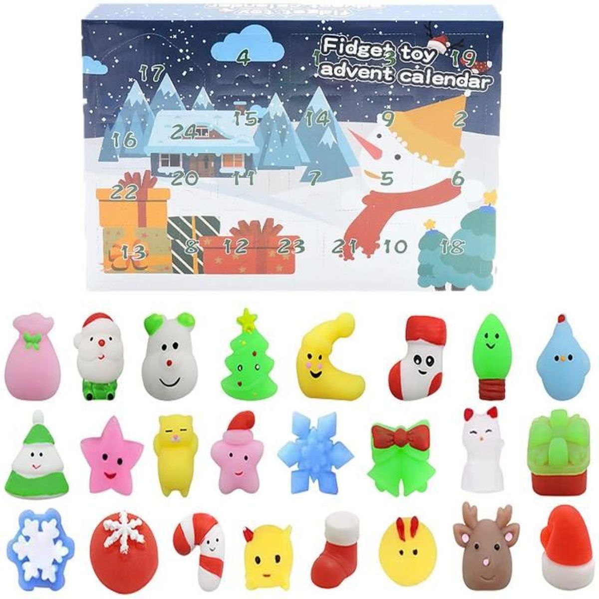 Cadeaux pour Noël Thanksgiving Nouvelle année，Ensemble de Jouets Sensoriels pour Enfants Adultes A Flywind Boîte Aveugle de Jouets Anti-Stress Calendrier de l'Avent 2021 