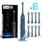 Brosse à dents électrique rechargeable sans fil-4 modes soniques FAIRYWILL-Avec 8 têtes de rechange-Bleu