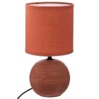 ATMOSPHERA CRÉATEUR D'INTÉRIEUR Lampe céramique "Timéo" rose terracotta strié H25cm - Atmosphera createur d'interieur