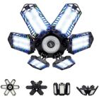 MORI YOSHIDA 6+1 Éclairage de Garage à Led 150w 15000lm Lampe de Garage Déformables Plafonniers de Garage E26/27 Lampe de Magasin pour Atelier