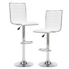 IIWMH Lot de 2 Tabourets de bar - Chaise de bar PU - Hauteur réglable -Style contemporain - Blanc - Intimate WM Heart