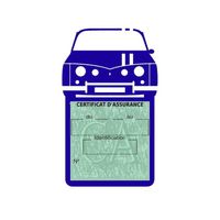 Simple porte vignette assurance R8 Renault Gordini sticker adhésif couleur bleu foncé