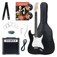 Rocktile Banger's Pack Guitare électrique Noir - Kit avec Ampli de 25 W, Housse, Sangle, Câble, Cordes et Médiators