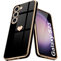 Coque pour Samsung Galaxy S23 Silicone Noir Motif Cœur Antichoc Anti-Rayure Souple