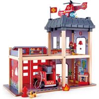 Jouet - HAPE - Grande caserne de pompiers - Rouge et gris - Mixte - Lego City - A partir de 3 ans